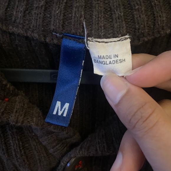 Men’s brown half button Sweater - Picture 3 of 3